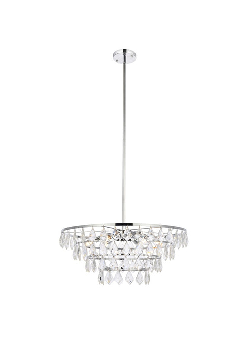 Elegant Lighting 1101D24C Six Light Pendant, Chrome