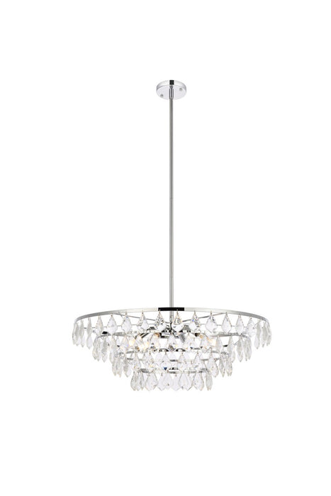 Elegant Lighting 1101D28C Six Light Pendant, Chrome