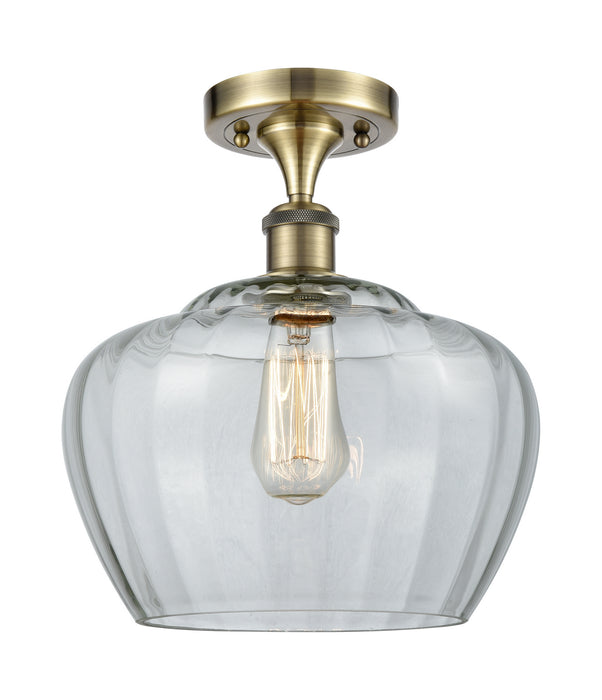 Innovations 516-1C-AB-G92-L One Light Semi-Flush Mount, Antique Brass