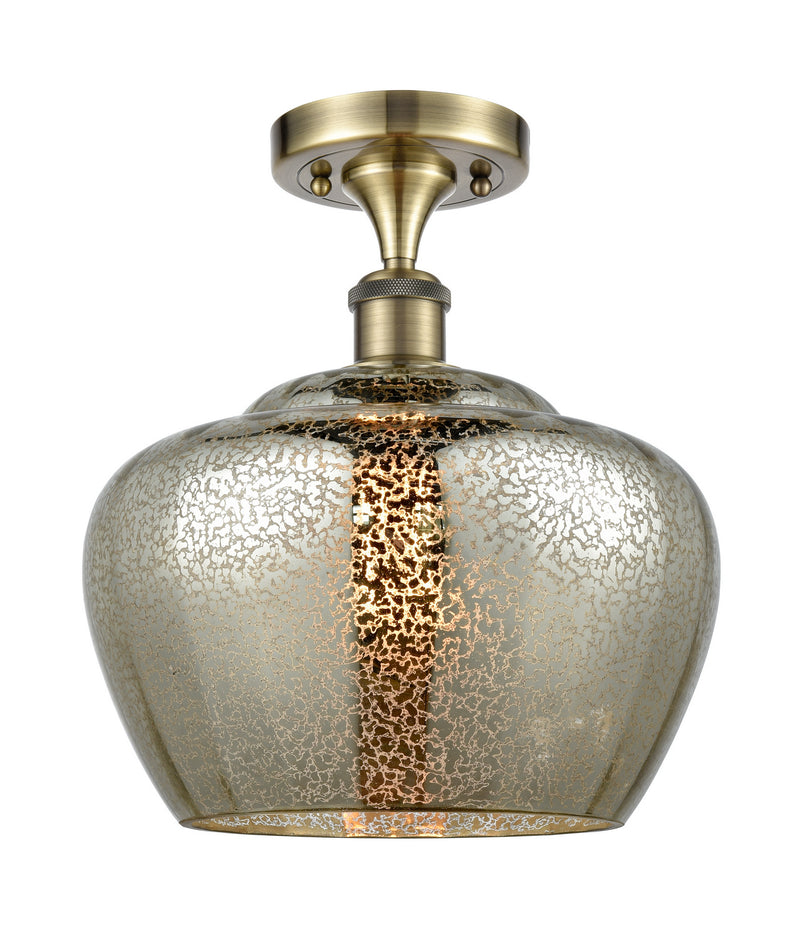 Innovations 516-1C-AB-G96-L-LED LED Semi-Flush Mount, Antique Brass