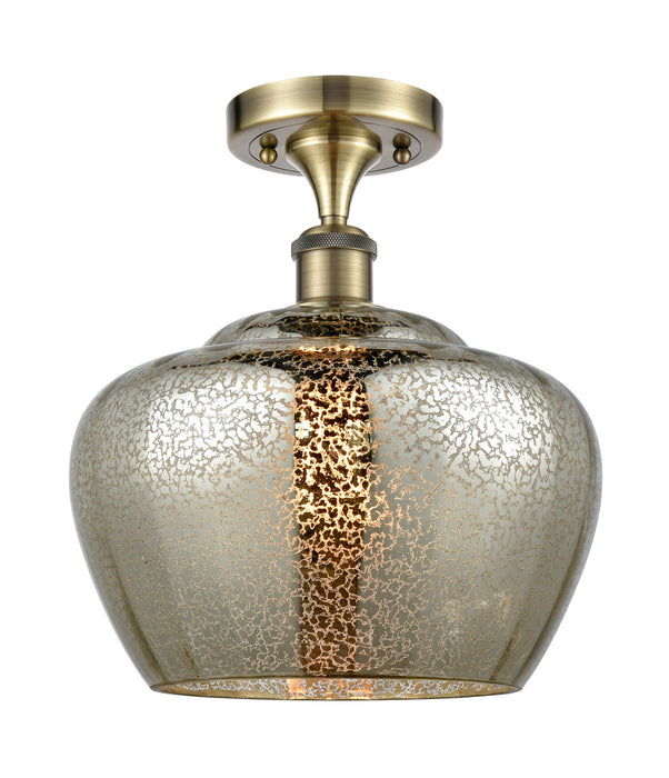Innovations 516-1C-AB-G96-L-LED LED Semi-Flush Mount, Antique Brass