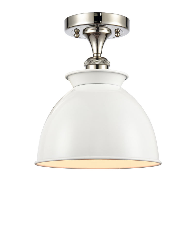Innovations 516-1C-PN-M14-W One Light Semi-Flush Mount, Polished Nickel
