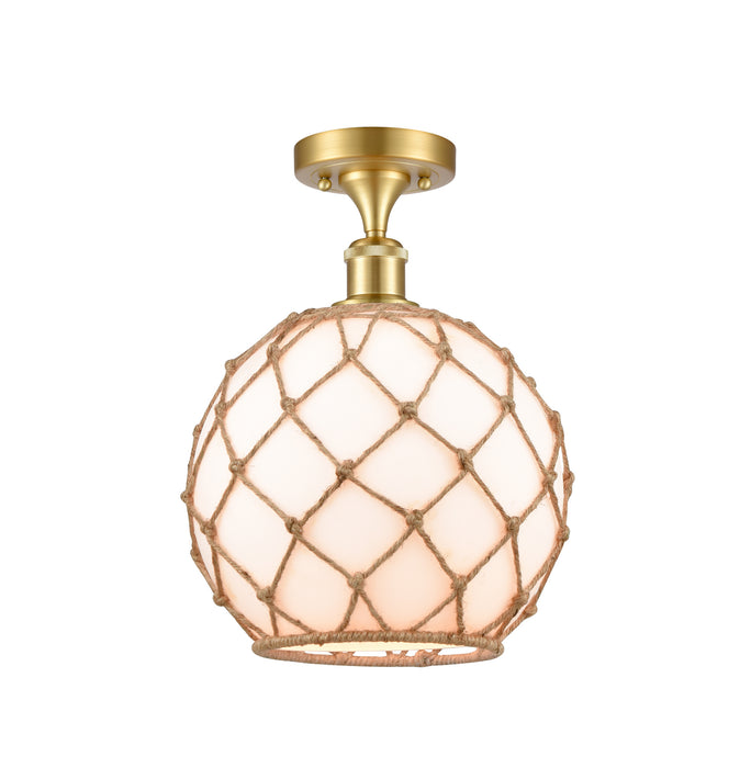 Innovations 516-1C-SG-G121-10RB-LED LED Semi-Flush Mount, Satin Gold