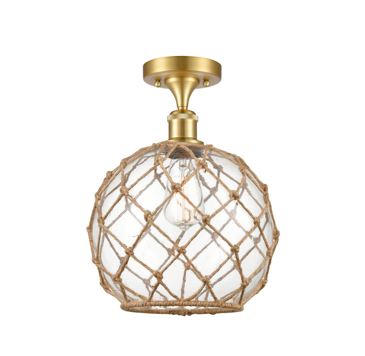 Innovations 516-1C-SG-G122-10RB-LED LED Semi-Flush Mount, Satin Gold
