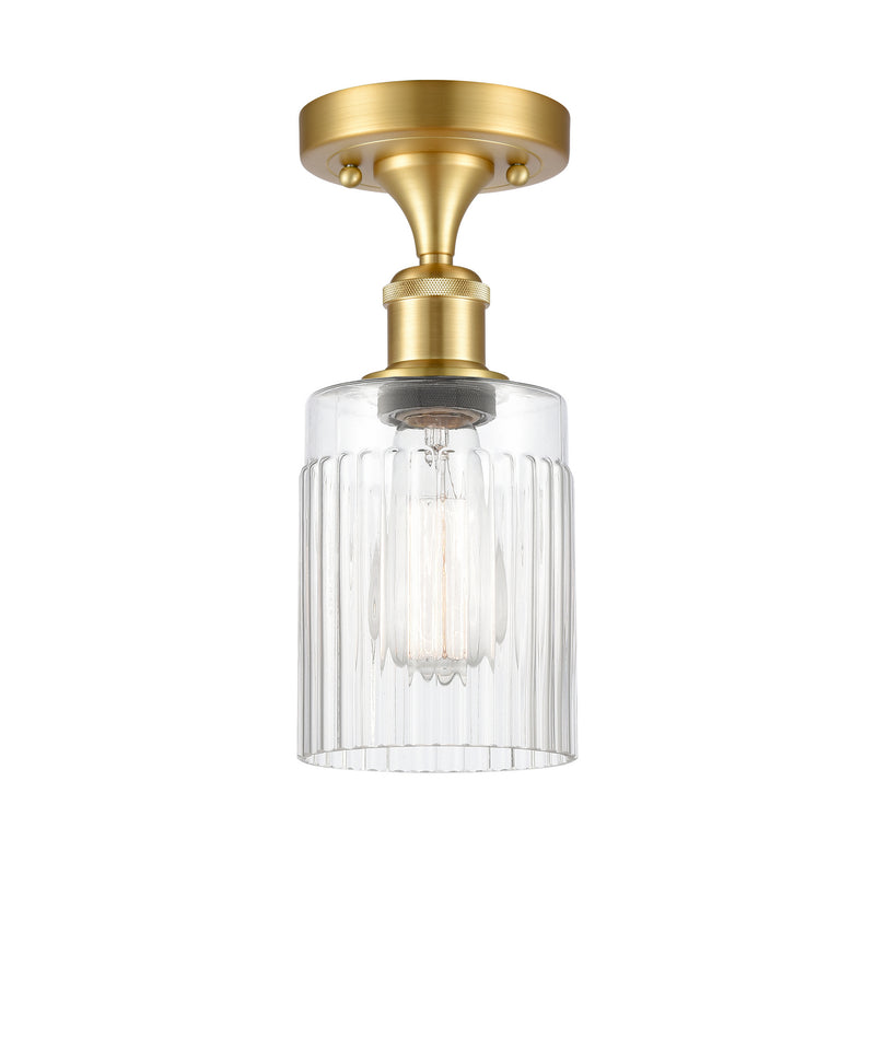 Innovations 516-1C-SG-G342-LED LED Semi-Flush Mount, Satin Gold