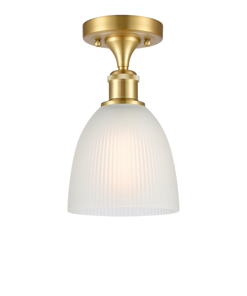 Innovations 516-1C-SG-G381-LED LED Semi-Flush Mount, Satin Gold