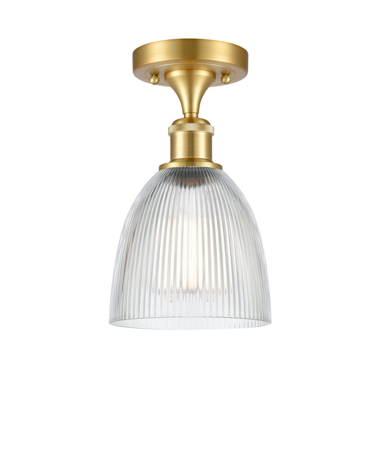 Innovations 516-1C-SG-G382-LED LED Semi-Flush Mount, Satin Gold