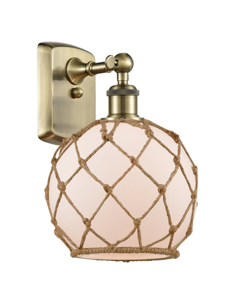 Innovations 516-1W-AB-G121-8RB One Light Wall Sconce, Antique Brass