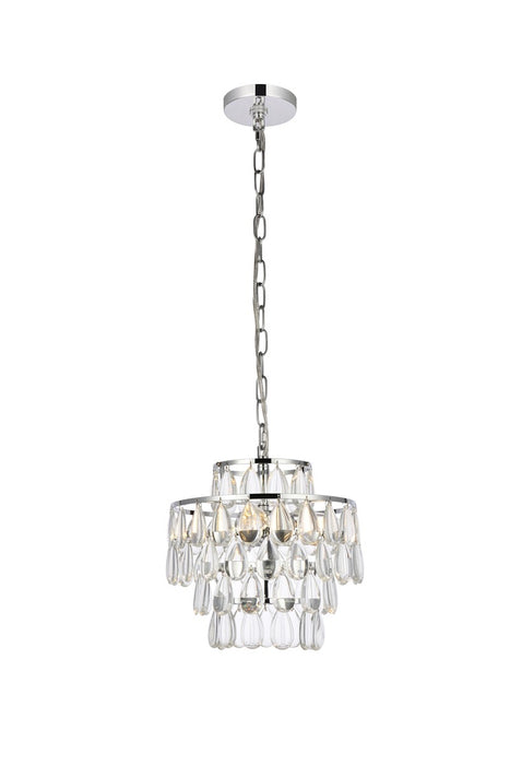 Elegant Lighting 1102D12C Three Light Pendant, Chrome