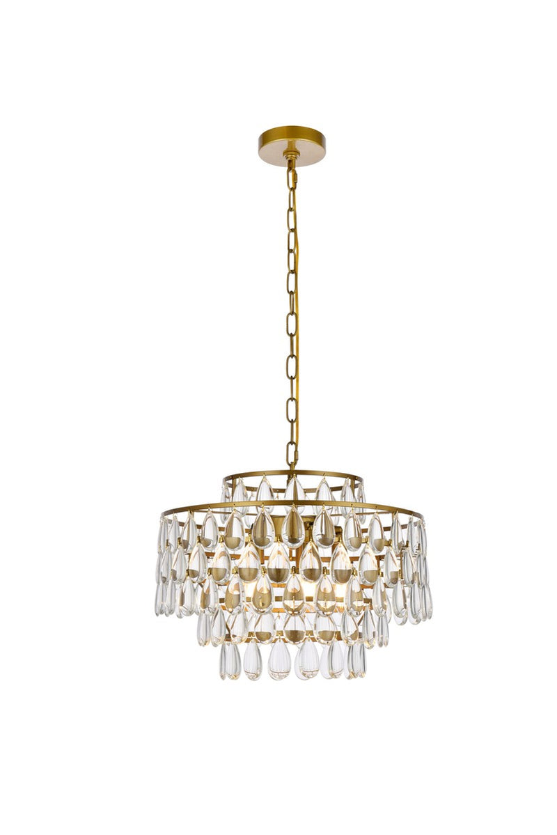 Elegant Lighting 1102D18BR Five Light Pendant, Brass
