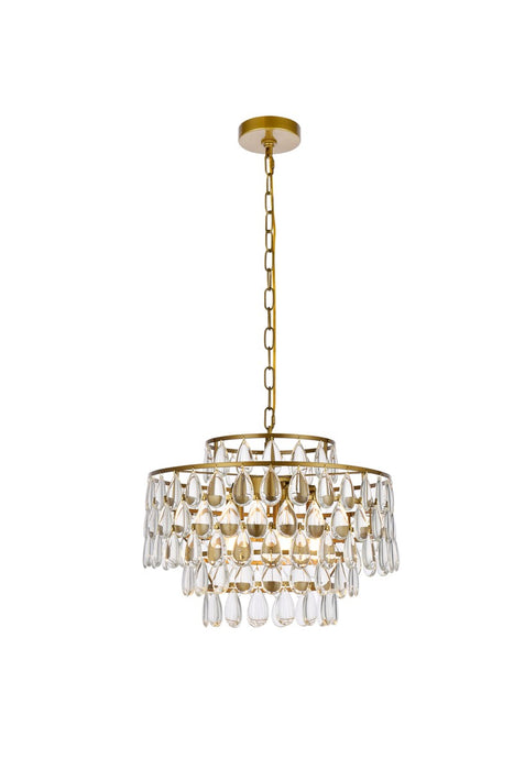Elegant Lighting 1102D18BR Five Light Pendant, Brass