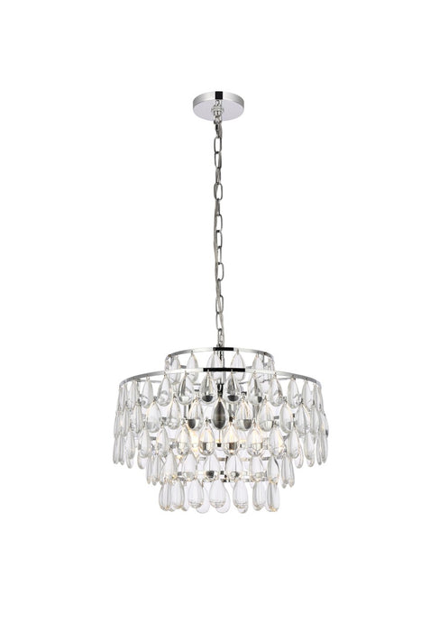 Elegant Lighting 1102D18C Five Light Pendant, Chrome