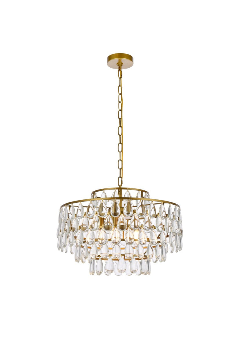 Elegant Lighting 1102D20BR Five Light Pendant, Brass