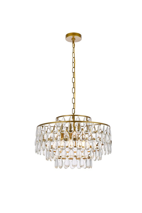 Elegant Lighting 1102D20BR Five Light Pendant, Brass