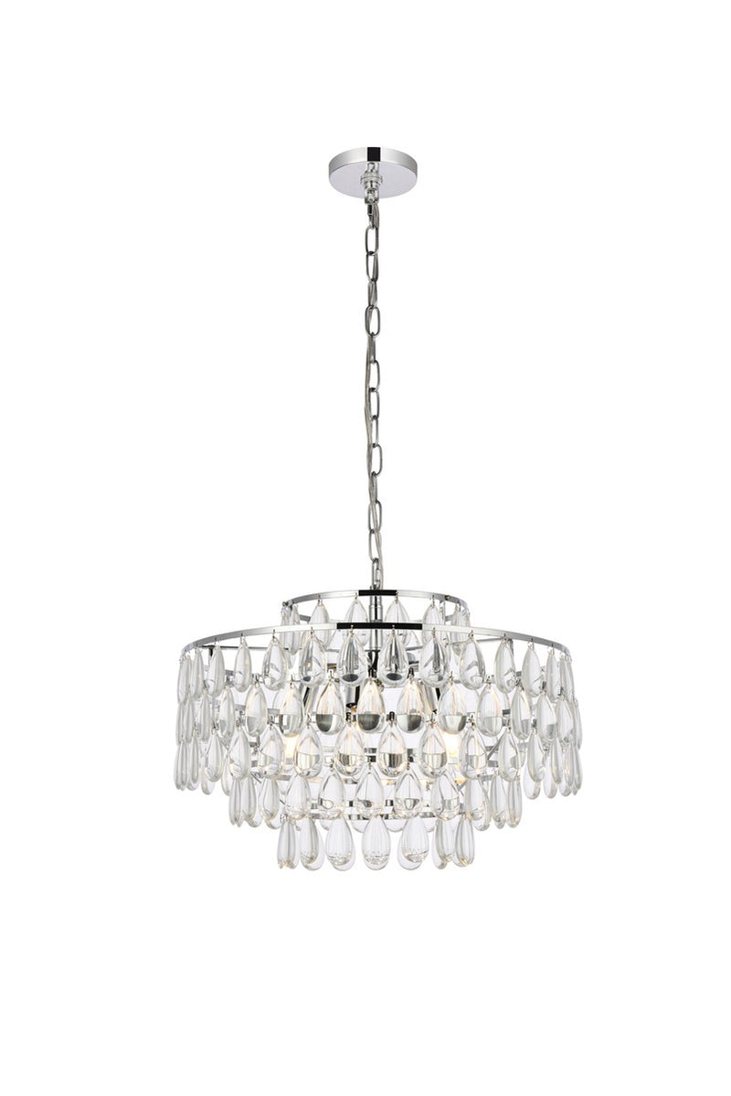 Elegant Lighting 1102D20C Five Light Pendant, Chrome