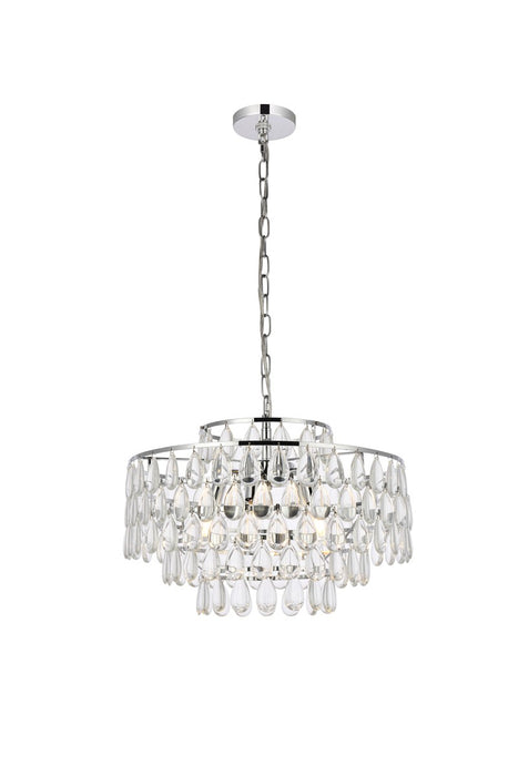 Elegant Lighting 1102D20C Five Light Pendant, Chrome