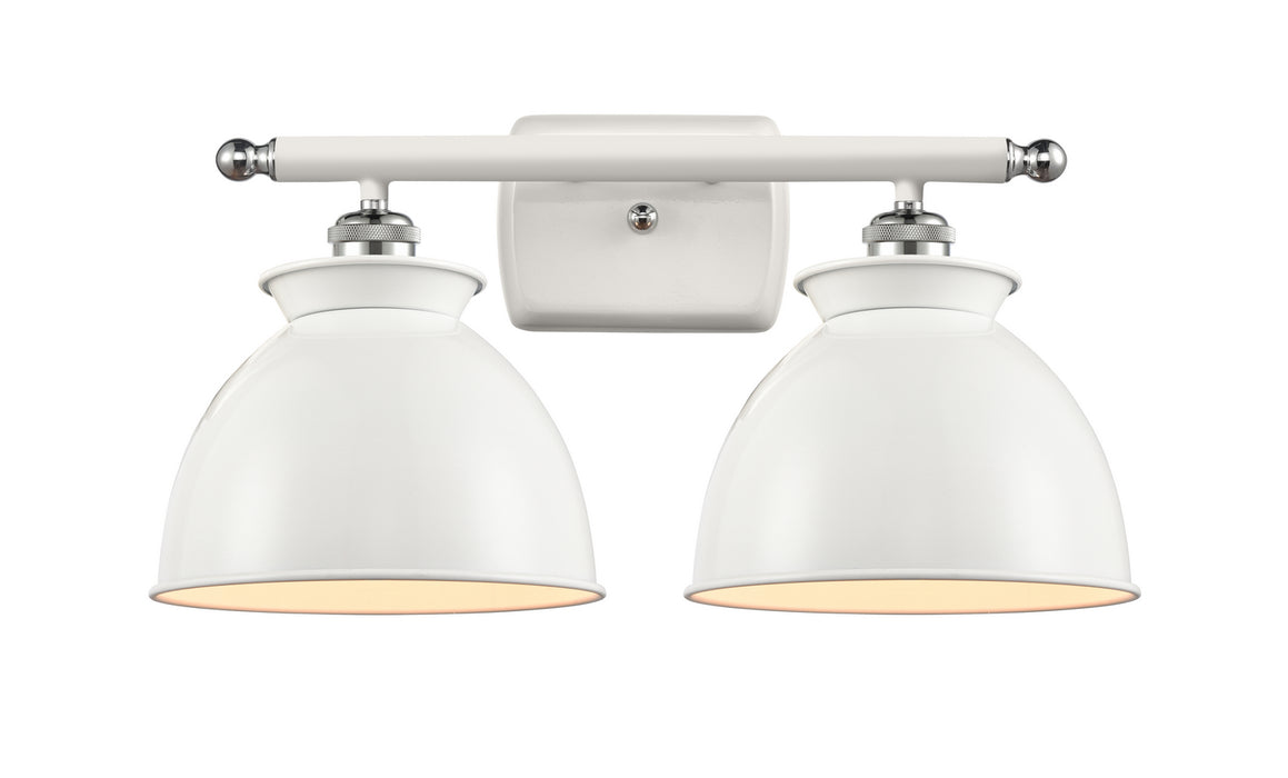 Innovations 516-2W-WPC-M14-W Two Light Bath Vanity, White Polished Chrome
