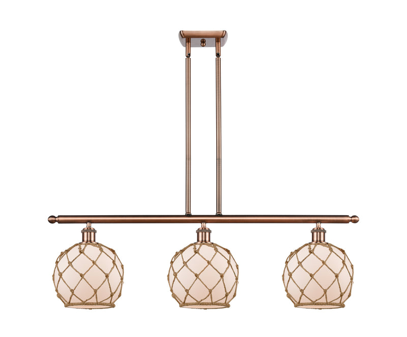 Innovations 516-3I-AC-G121-8RB Three Light Island Pendant, Antique Copper