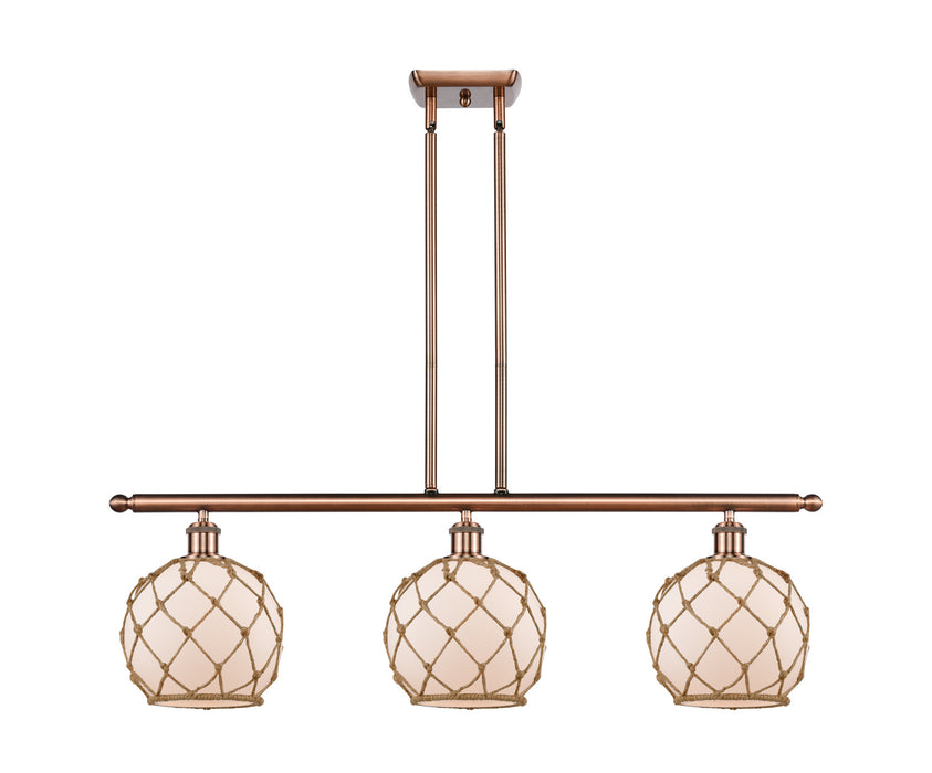 Innovations 516-3I-AC-G121-8RB Three Light Island Pendant, Antique Copper