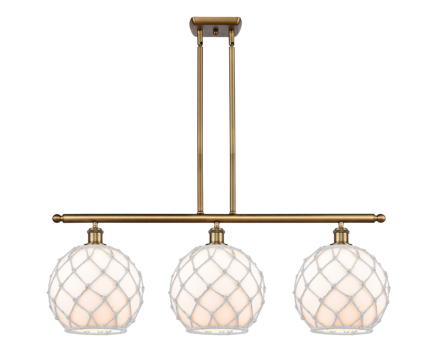 Innovations 516-3I-BB-G121-10RW Three Light Island Pendant, Brushed Brass