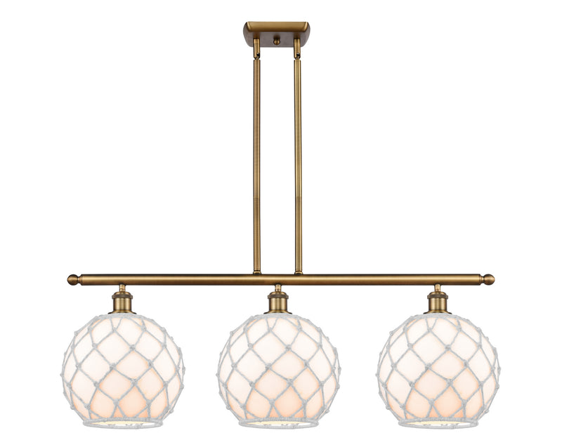 Innovations 516-3I-BB-G121-10RW-LED LED Island Pendant, Brushed Brass