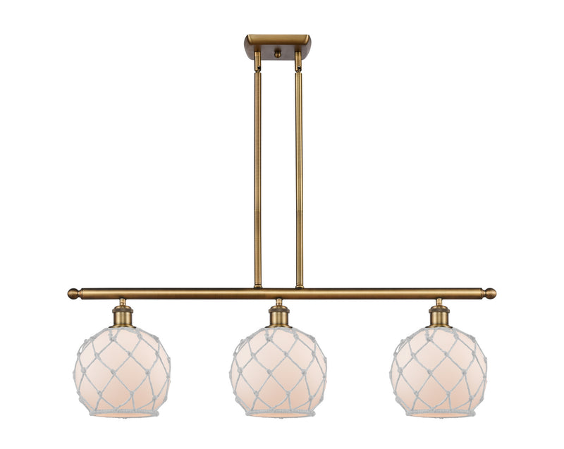 Innovations 516-3I-BB-G121-8RW Three Light Island Pendant, Brushed Brass