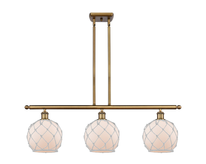 Innovations 516-3I-BB-G121-8RW Three Light Island Pendant, Brushed Brass