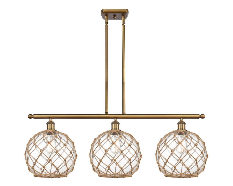 Innovations 516-3I-BB-G122-10RB Three Light Island Pendant, Brushed Brass