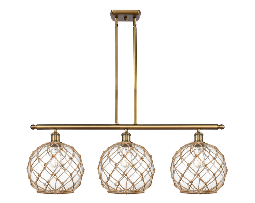 Innovations 516-3I-BB-G122-10RB-LED LED Island Pendant, Brushed Brass