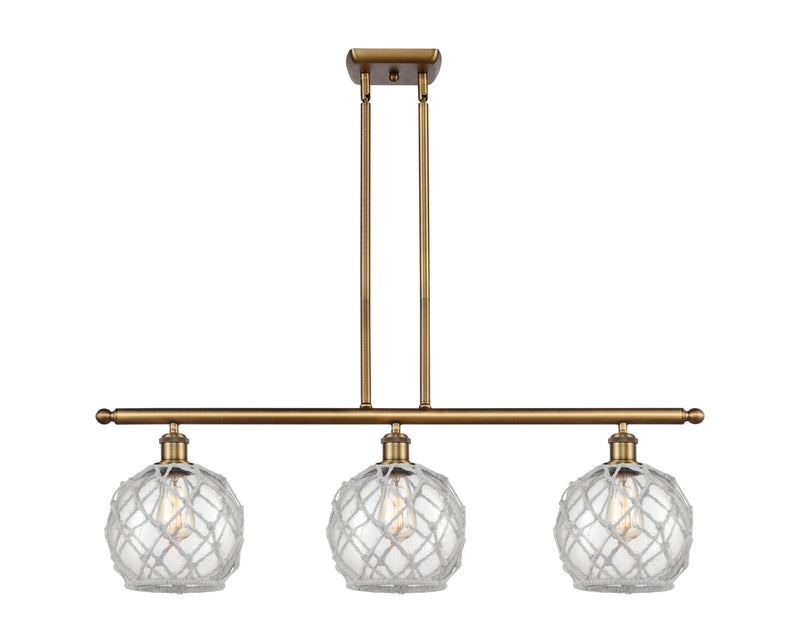 Innovations 516-3I-BB-G122-8RW Three Light Island Pendant, Brushed Brass