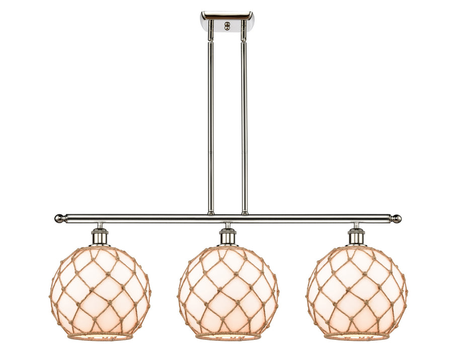 Innovations 516-3I-PN-G121-10RB Three Light Island Pendant, Polished Nickel