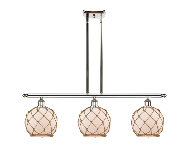 Innovations 516-3I-PN-G121-8RB Three Light Island Pendant, Polished Nickel