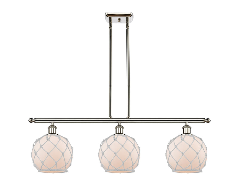 Innovations 516-3I-PN-G121-8RW Three Light Island Pendant, Polished Nickel