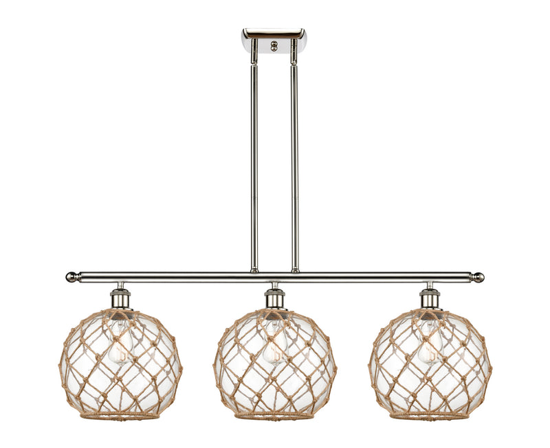 Innovations 516-3I-PN-G122-10RB Three Light Island Pendant, Polished Nickel