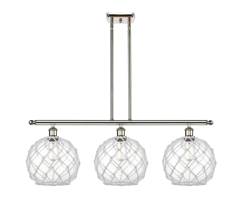 Innovations 516-3I-PN-G122-10RW Three Light Island Pendant, Polished Nickel