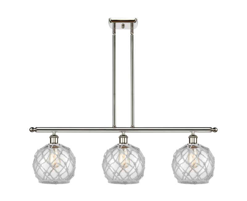 Innovations 516-3I-PN-G122-8RW Three Light Island Pendant, Polished Nickel