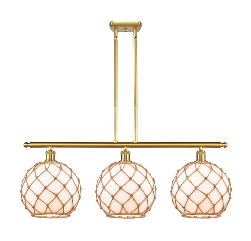 Innovations 516-3I-SG-G121-10RB-LED LED Island Pendant, Satin Gold