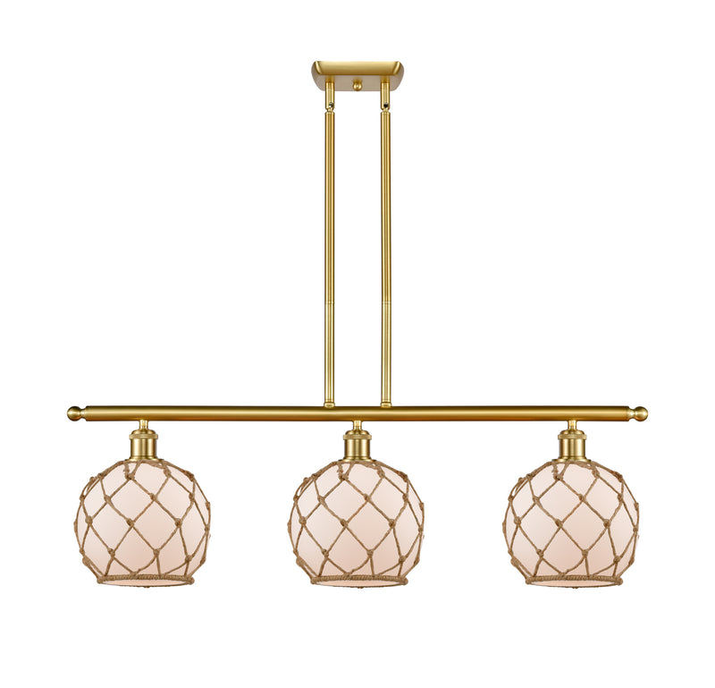 Innovations 516-3I-SG-G121-8RB-LED LED Island Pendant, Satin Gold