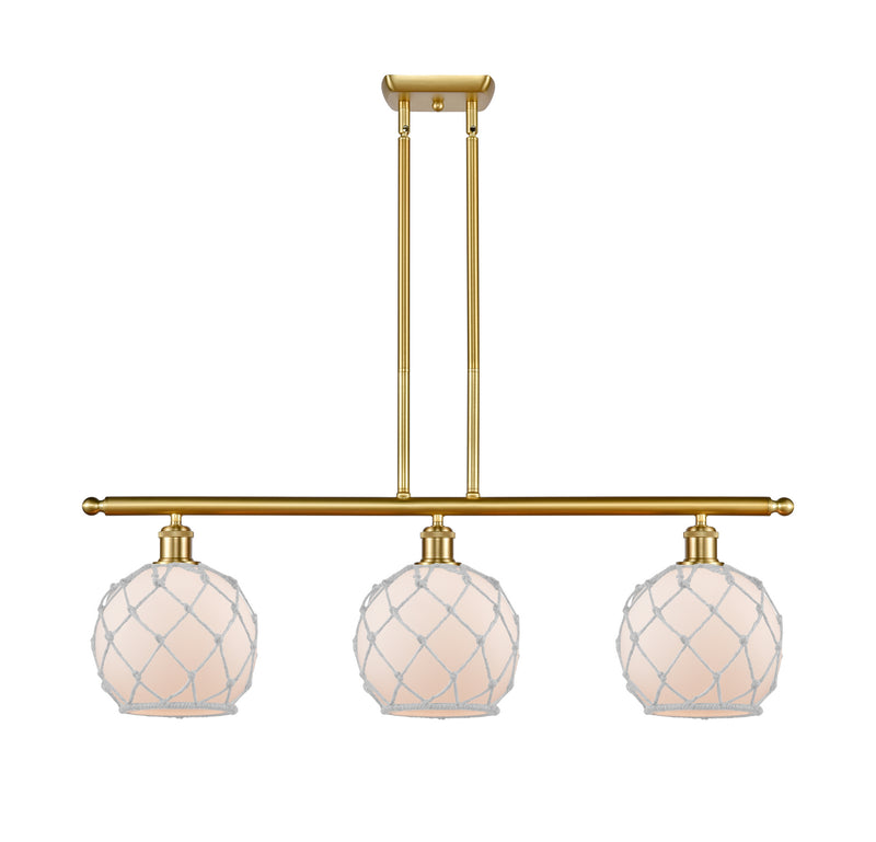 Innovations 516-3I-SG-G121-8RW-LED LED Island Pendant, Satin Gold