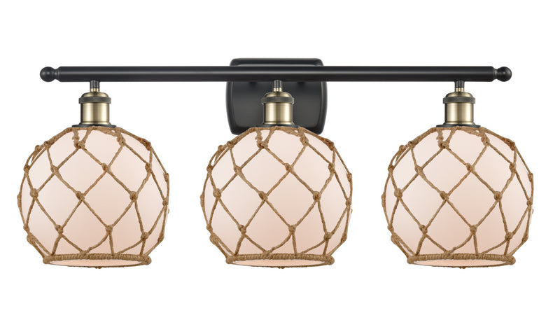 Innovations 516-3W-BAB-G121-8RB Three Light Bath Vanity, Black Antique Brass