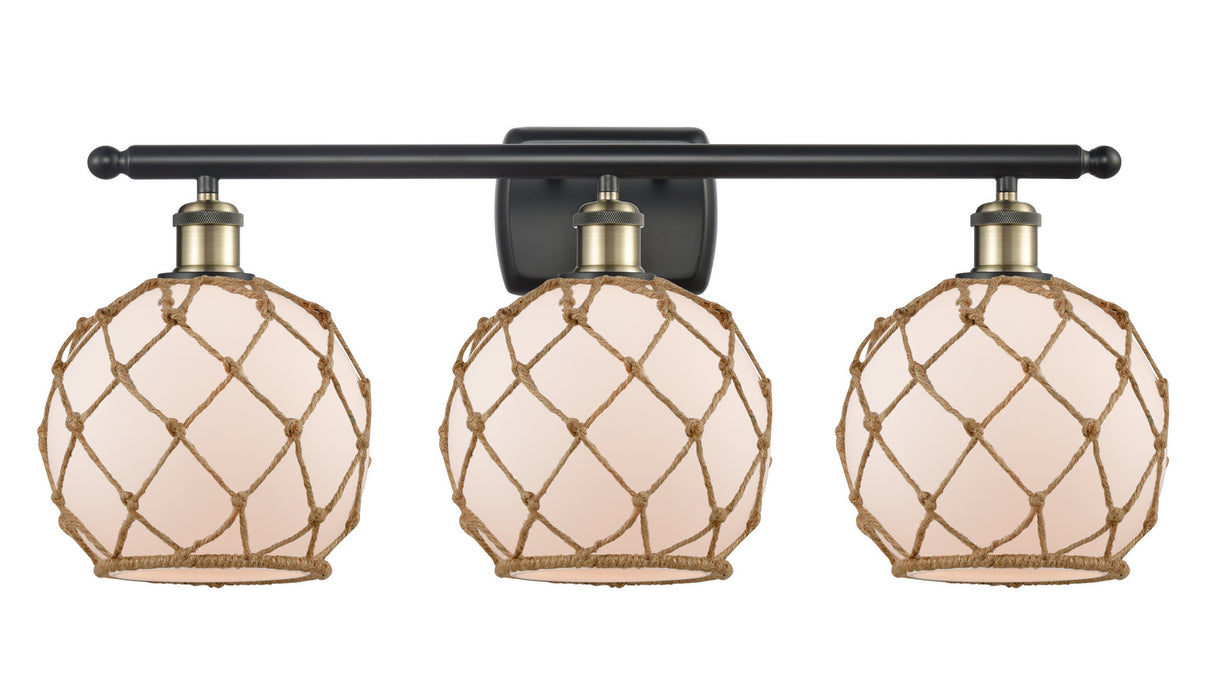 Innovations 516-3W-BAB-G121-8RB Three Light Bath Vanity, Black Antique Brass