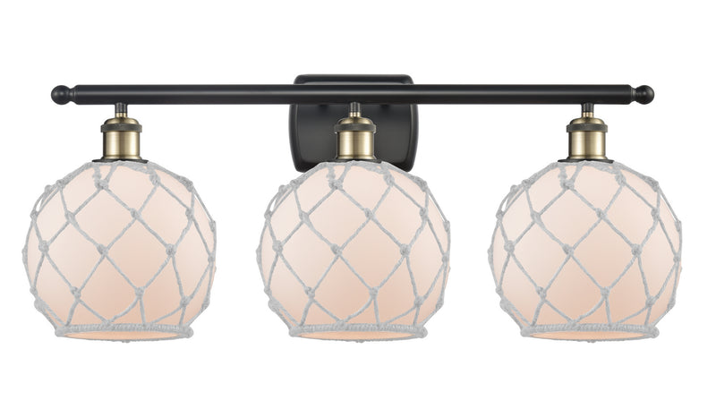 Innovations 516-3W-BAB-G121-8RW Three Light Bath Vanity, Black Antique Brass