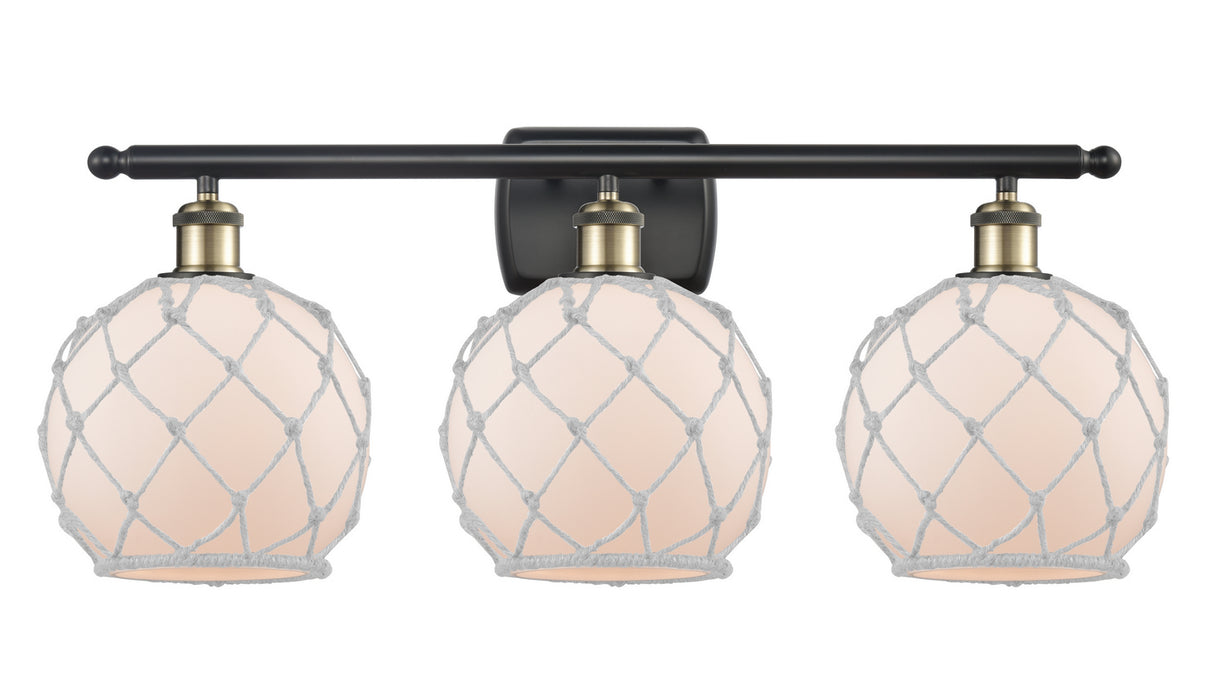 Innovations 516-3W-BAB-G121-8RW Three Light Bath Vanity, Black Antique Brass