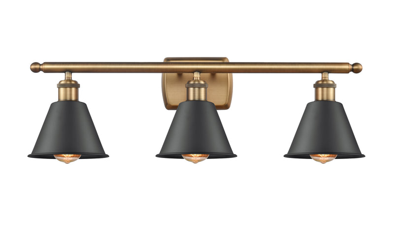 Innovations 516-3W-BB-M8 Three Light Bath Vanity, Brushed Brass