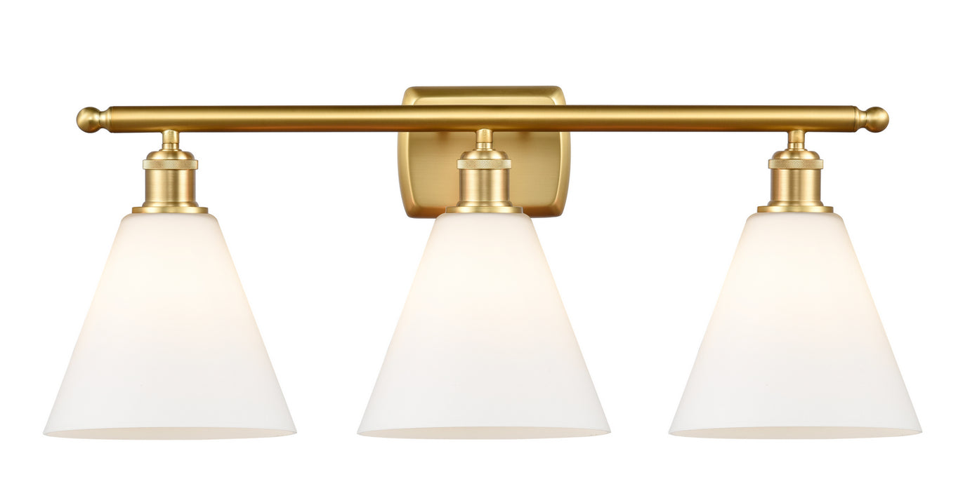 Innovations 516-3W-SG-GBC-81 Three Light Bath Vanity, Satin Gold