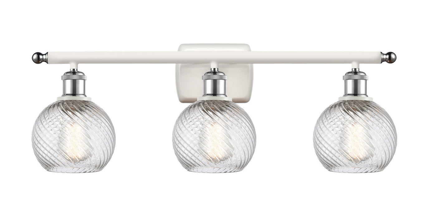 Innovations 516-3W-WPC-G1213-6 Three Light Bath Vanity, White Polished Chrome