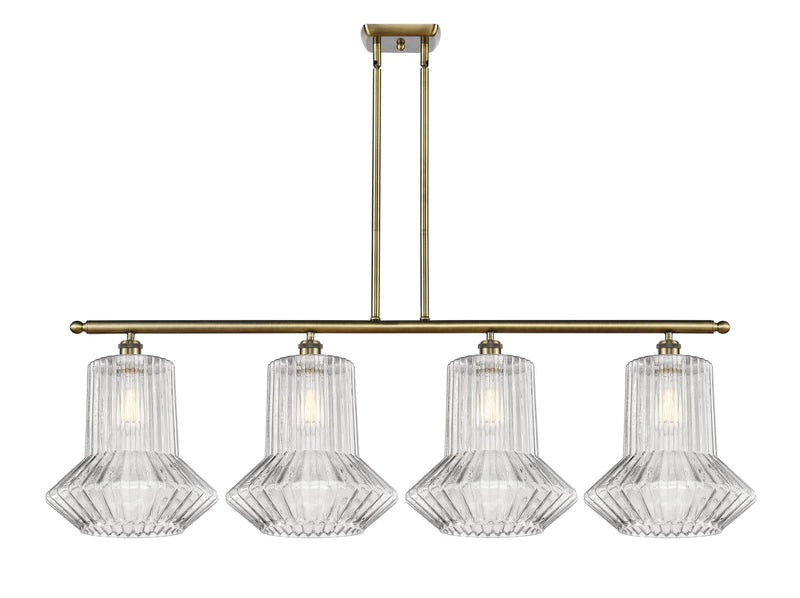 Innovations 516-4I-AB-G212 Four Light Island Pendant, Antique Brass