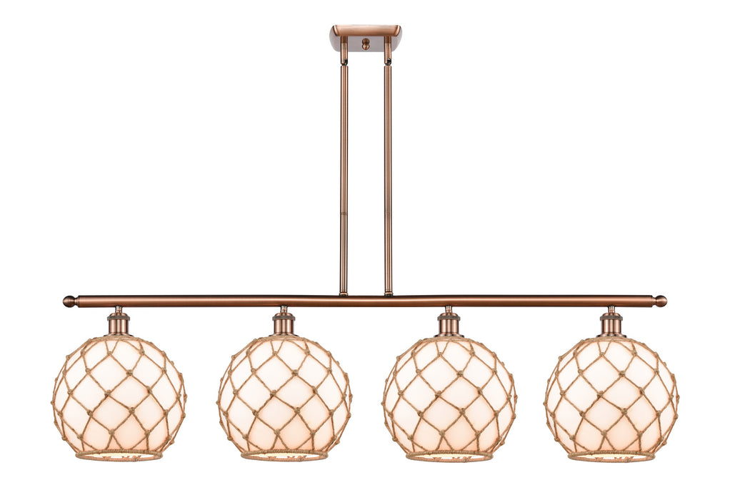 Innovations 516-4I-AC-G121-10RB-LED LED Island Pendant, Antique Copper