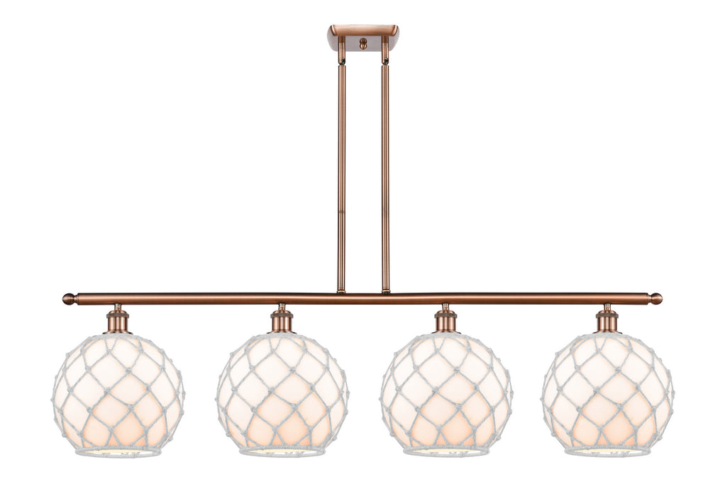 Innovations 516-4I-AC-G121-10RW Four Light Island Pendant, Antique Copper