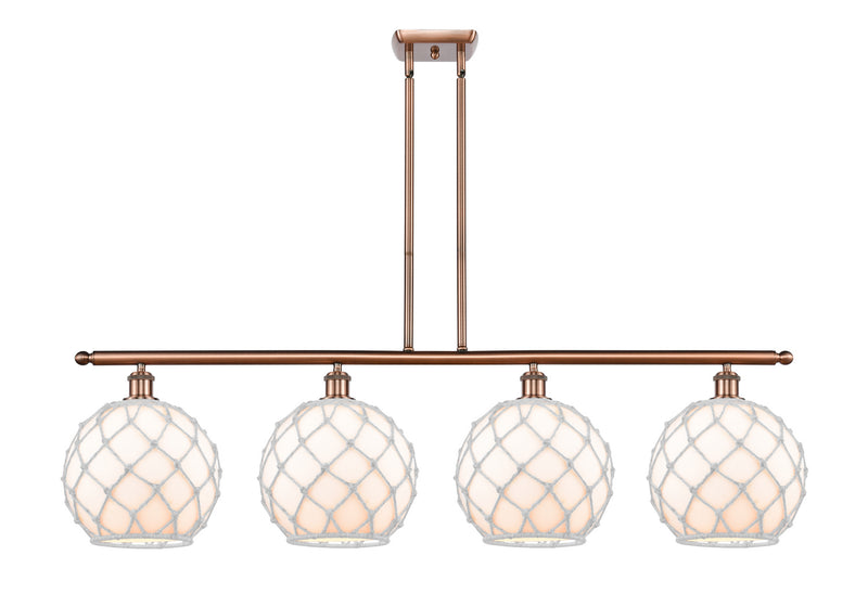 Innovations 516-4I-AC-G121-10RW-LED LED Island Pendant, Antique Copper